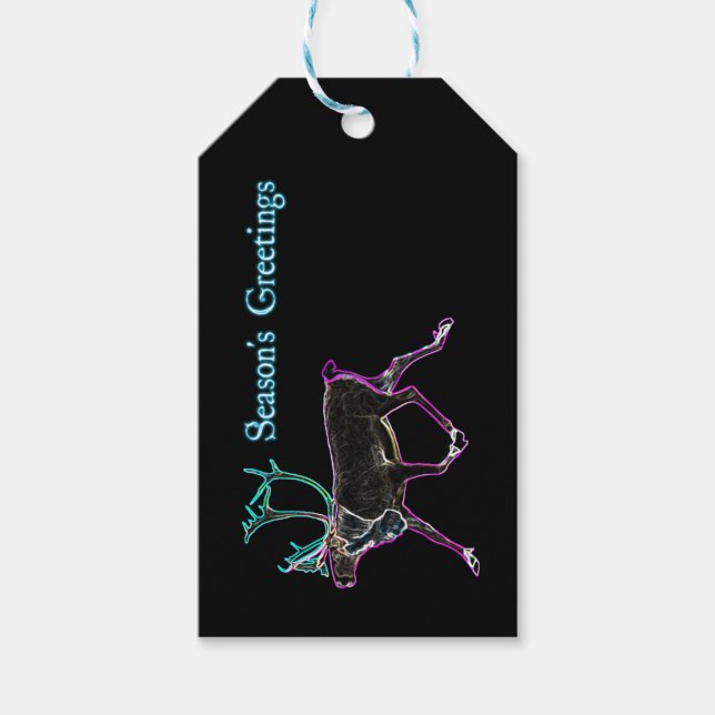 Étiquettes-cadeau Bonnes Fêtes - Caribou électrique (Devant)