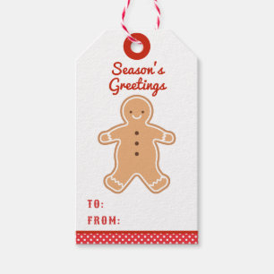 Étiquettes-cadeau Bonnes Fêtes Gingerbread Cookie Tags cadeaux