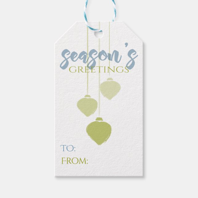 Étiquettes-cadeau Bonnes Fêtes modernes Baubles de vacances minimes (Devant)