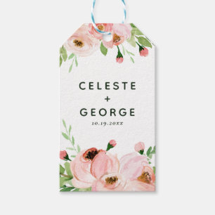 Étiquettes-cadeau Bonté de mariage rose rose
