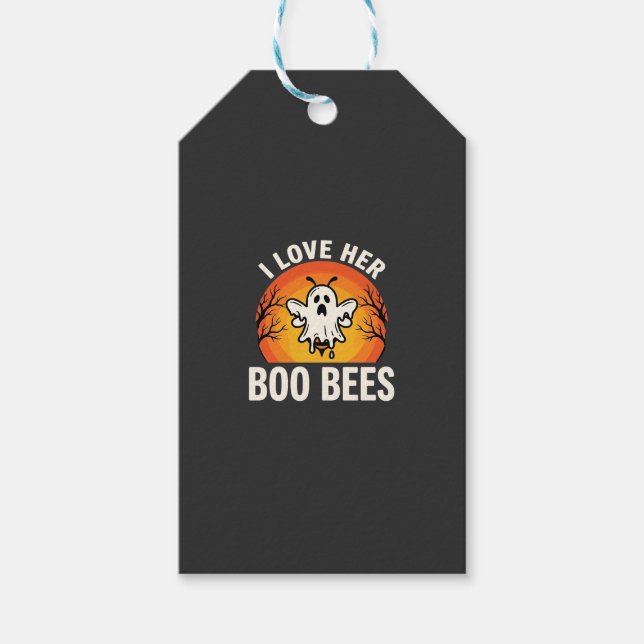 Étiquettes-cadeau Boo Bees Halloween Ghost Bee Funny Design_1 (Devant)