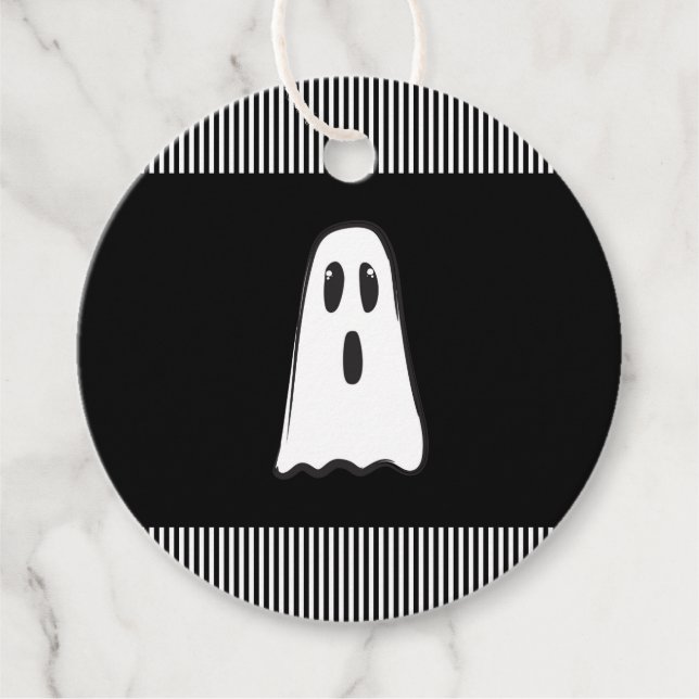 Étiquettes Cadeau BOO ! Fantôme mignon et effrayant pour une soirée  (Devant)
