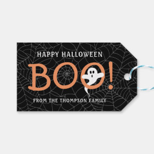Étiquettes-cadeau BOO ! Ghost Halloween Spiderwebs Fête Favoriser