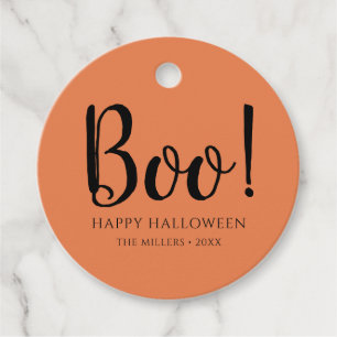 Étiquettes Cadeau Boo Halloween Cute Orange