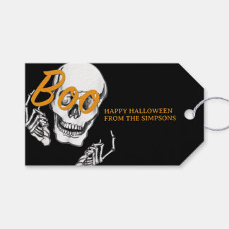 Étiquettes-cadeau Boo Happy Halloween Funny Skull party