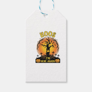 Étiquettes-cadeau Boos je suis ici encore Halloween Arbre Effrayant