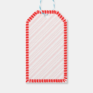 Étiquettes-cadeau Bordure de sucre de canne Noir Blanc Personnalisé