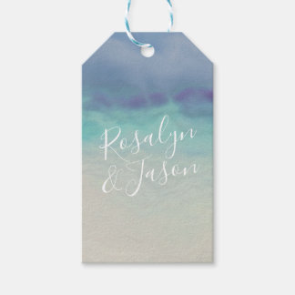 Étiquettes-cadeau Bordure d'océan peint