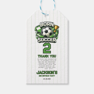 Étiquettes-cadeau Born 2 Soccer Sports Themed Boy 2nd Birthday Party