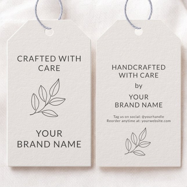 Étiquettes-cadeau Botanical Branding Small Business Minimalist Hang  (Créateur téléchargé)