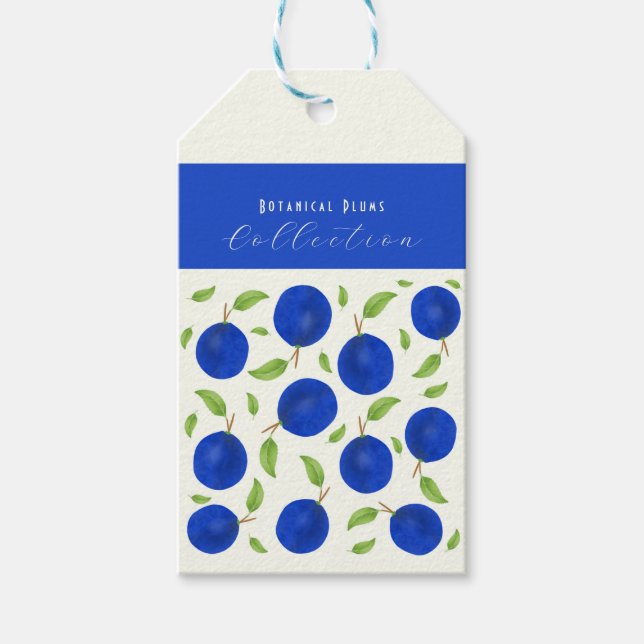 Étiquettes-cadeau Botanical Plums Collection Ivory (Devant)