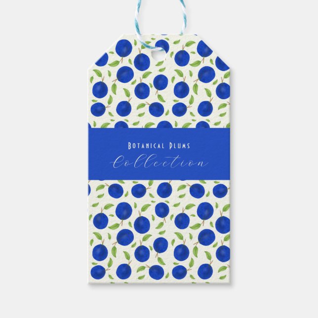 Étiquettes-cadeau Botanical Plums Collection Ivory (Devant)