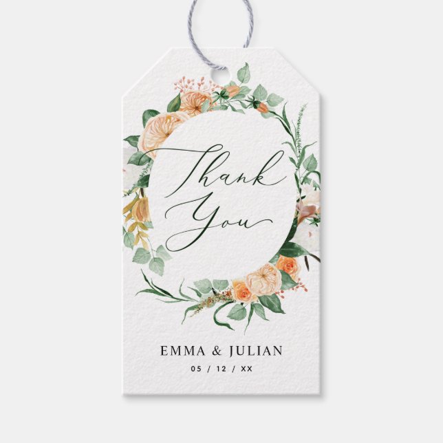 Étiquettes-cadeau Botanique Boho Sage Verdure Moderne Floral Favoris (Devant)