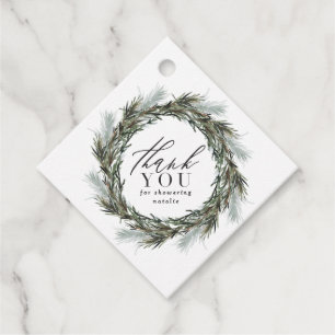 Étiquettes Cadeau Botanique élégant baby shower moderne merci