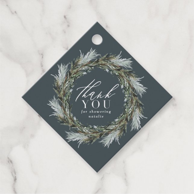 Étiquettes Cadeau Botanique élégant baby shower moderne merci (Devant)