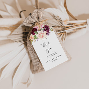 Étiquettes-cadeau Botanique Rustique Floral Foliage Mariage Merci