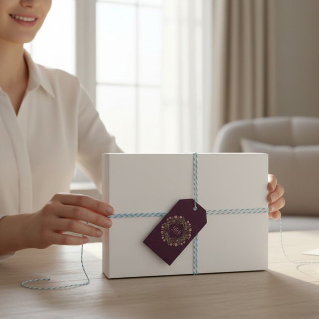 Étiquettes Cadeau Botaniques Élégantes pour 60e An (Créateur téléchargé)