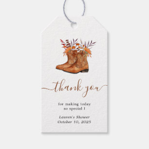 Étiquettes-cadeau Bottes rustiques cowboy Merci en faveur Tags cadea