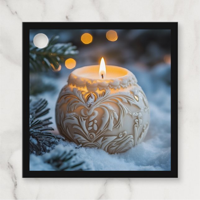 Étiquettes Cadeau Bougie de Noël (Devant)