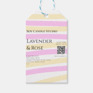 Étiquettes-cadeau Bougie de soja à la rose lavande entreprise ajoute