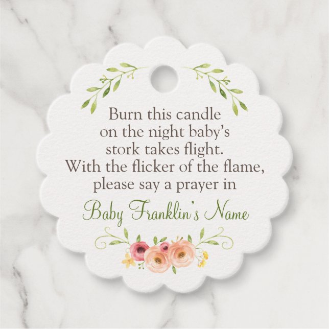 Étiquettes Cadeau Bougie Favor Woodland Baby shower Favoriser les ét (Devant)