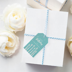 Étiquettes-cadeau Bougies mignonnes modernes Bonne fête d'anniversai