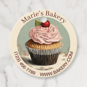 Étiquettes Cadeau Boulangerie Élégante Dessert Baker Caterer Cupcake
