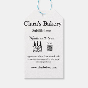 Étiquettes-cadeau Boulangerie gâteau ajouter ingrédients fabriqués a