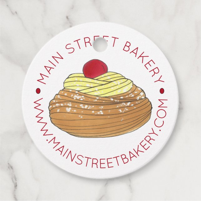 Étiquettes Cadeau Boulangerie Italienne Zeppole Pâtisserie Frite Fab (Devant)