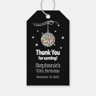 Étiquettes-cadeau Boule à facettes disco pour 70e anniversaire Fête