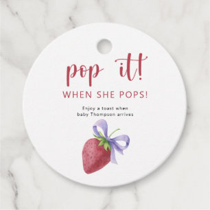 Étiquettes Cadeau Boule de fraise Pop it When it pops