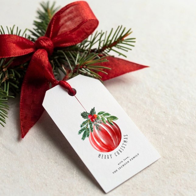 Étiquettes-cadeau Boule de Noël Joyeux Noël  (Créateur téléchargé)