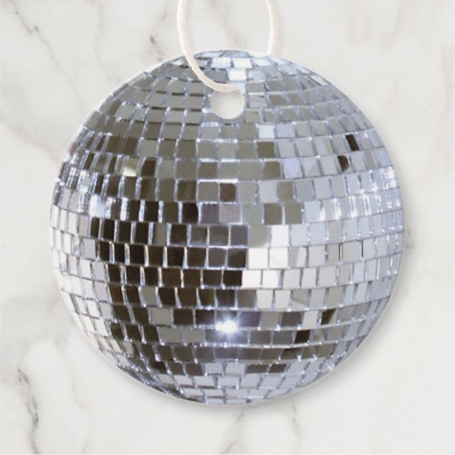 Étiquettes Cadeau Boule Disco En Miroir 1 (Devant)