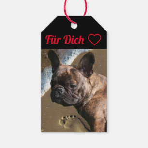 Étiquettes-cadeau Bouledogue français au bord de la mer French Bulld