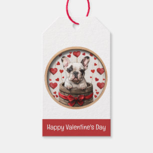 Étiquettes-cadeau Bouledogue français pour la Saint-Valentin