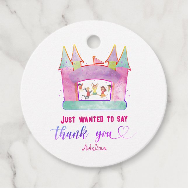 Étiquettes Cadeau Bounce House Jump Jouer Gymnastique Anniversaire d (Devant)