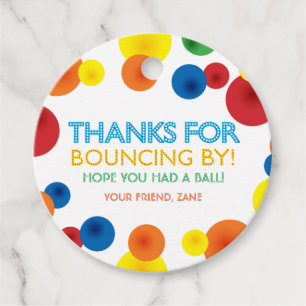 Étiquettes Cadeau Bouncy Ball Anniversaire Round Faver Stickers