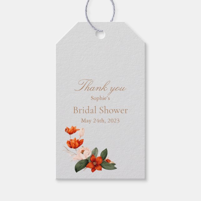 Étiquettes-cadeau Bouquet de Boho avec fleurs de feu (Devant)