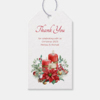 Bouquet de bougies et Poinsettia Merci de Noël