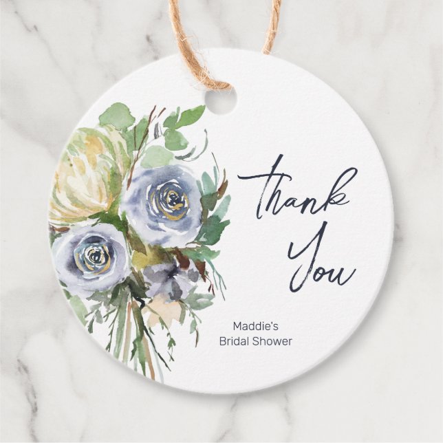 Étiquettes Cadeau Bouquet de fleurs à l'aquarelle (Devant)