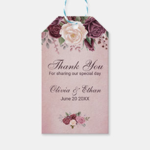 Étiquettes-cadeau Bouquet de Rose Dusty vintage