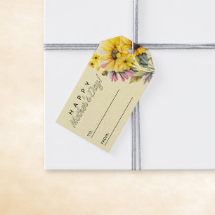 Étiquettes-cadeau Bouquet de tournesol Bonne fête des mères