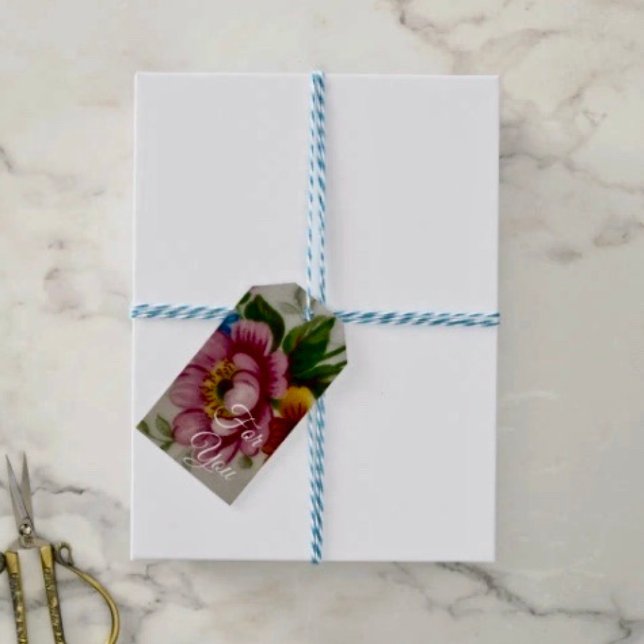 Étiquettes-cadeau Bouquet floral de tasse à thé  (Créateur téléchargé)