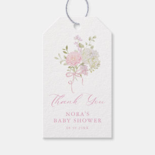 Étiquettes-cadeau Bouquet Floral Vintage Rose Tendre
