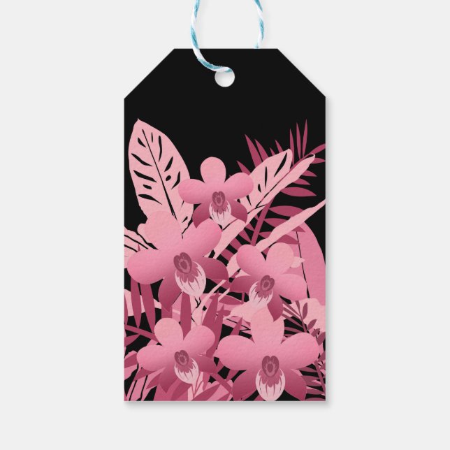 Étiquettes-cadeau Bouquet rose tropical (Dos)