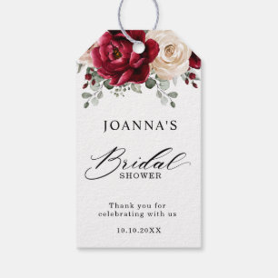 Étiquettes-cadeau Bourgogne Champagne Ivory Mauve Rose Fête des mari
