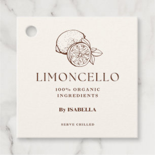 Étiquettes Cadeau Bouteille de limoncello maison tendance au citron
