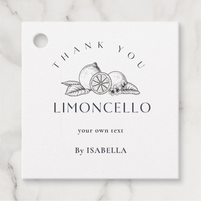 Étiquettes Cadeau Bouteille de liqueur au citron Limoncello maison t (Devant)