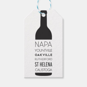 Étiquettes-cadeau Bouteille de vin de villes de Napa Valley