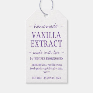 Étiquettes-cadeau Bouteille d'extrait de vanille marron artisanat fa
